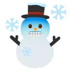 frierendes Gesicht + Schneemann ohne Schneeflocken