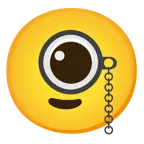 face with monocle + eye