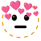 dotted line face + heart with arrow