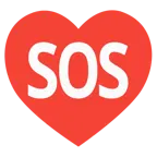 palo de corazones + símbolo de socorro