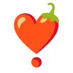 exclamación de corazón + chile picante