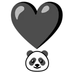 exclamación de corazón + panda