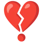 exclamación de corazón + corazón roto