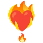 exclamación de corazón + fuego