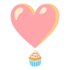exclamación de corazón + magdalena