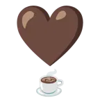 exclamación de corazón + bebida caliente