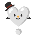 exclamación de corazón + muñeco de nieve