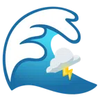 Welle + Wolke mit Blitz