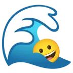 Welle + grinsendes Gesicht