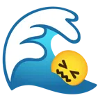 Welle + verwirrtes Gesicht