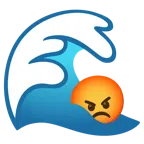 Welle + schmollendes Gesicht