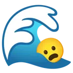 Welle + entsetztes Gesicht