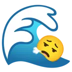 Welle + Gesicht, das ausatmet