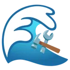 Welle + Hammer und Schraubenschlüssel