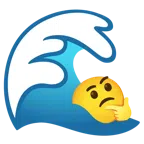 Welle + nachdenkendes Gesicht
