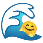 Welle + Gesicht mit umarmenden Händen