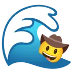 Welle + Gesicht mit Cowboyhut