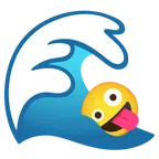 Welle + irres Gesicht