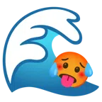 Welle + schwitzendes Gesicht