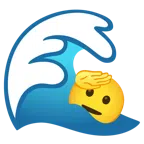 Welle + salutierendes Gesicht