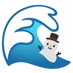 Welle + Schneemann ohne Schneeflocken