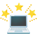 funkelnder Stern + Laptop