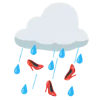 Wolke mit Regen + Stöckelschuh