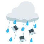 Wolke mit Regen + Laptop