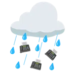 Wolke mit Regen + Faxgerät