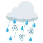 Wolke mit Regen + verhakte Büroklammern
