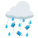 Wolke mit Regen + Gepäck
