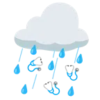 Wolke mit Regen + Stethoskop