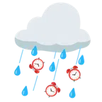 Wolke mit Regen + Wecker