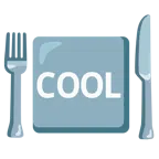 จานพร้อมส้อมและมีด + เย็น