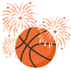 fuochi d’artificio + palla da pallacanestro