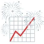 fuochi d’artificio + grafico con andamento positivo