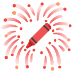fuochi d’artificio + pastello a cera