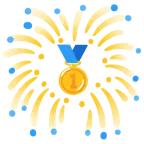 fuochi d’artificio + medaglia d’oro