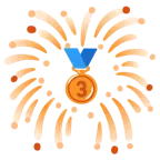 fuochi d’artificio + medaglia di bronzo
