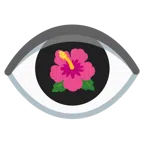 ojo + flor de hibisco