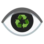 ojo + símbolo de reciclaje