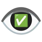 ojo + botón de marca de verificación