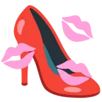 marca de beso + zapato de tacón