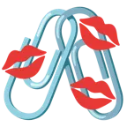 marca de beso + clips unidos