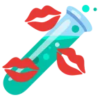 marca de beso + tubo de ensayo