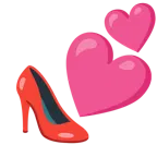 dos corazones + zapato de tacón