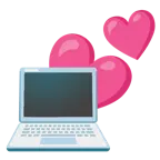 dos corazones + ordenador portátil