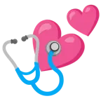 dos corazones + estetoscopio