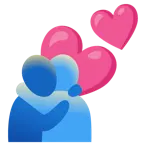 dos corazones + personas abrazándose