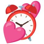 dos corazones + reloj despertador